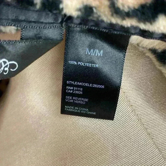 Noire Jasmine Rose Plush Leopard Dressing Gown Robe Size Medium - Picture 7 of 7